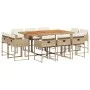 Garden dining set 11 pieces with beige synthetic rattan cushions by , Garden sets - Ref: Foro24-3278163, Price: 755,35 €, Dis...