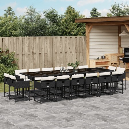 Set de muebles jardín 17 pzas con cojines ratán sintético negro de , Conjuntos de jardín - Ref: Foro24-3278189, Precio: 951,0...