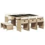 Set comedor de jardín 11 pzas con cojines ratán sintético beige de , Conjuntos de jardín - Ref: Foro24-3277917, Precio: 509,7...
