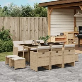 Garden dining set 11 pieces with beige synthetic rattan cushions by , Garden sets - Ref: Foro24-3277737, Price: 646,65 €, Dis...