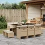 Garten-Essgruppe 11-teilig mit Kissen aus synthetischem Rattan in Beige. von , Gartensets - Ref: Foro24-3277737, Preis: 584,0...