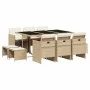 Garden dining set 11 pieces with beige synthetic rattan cushions by , Garden sets - Ref: Foro24-3277737, Price: 646,65 €, Dis...