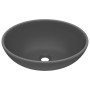 Lavabo de lujo ovalado cerámica gris oscuro mate 40x33 cm