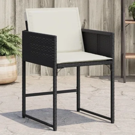 Garden chairs with cushions, 4 units, black synthetic rattan by , Garden chairs - Ref: Foro24-4007475, Price: 201,39 €, Disco...