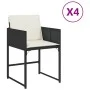 Garden chairs with cushions, 4 units, black synthetic rattan by , Garden chairs - Ref: Foro24-4007475, Price: 201,39 €, Disco...