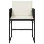 Garden chairs with cushions, 4 units, black synthetic rattan by , Garden chairs - Ref: Foro24-4007475, Price: 201,39 €, Disco...