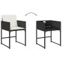 Garden chairs with cushions, 4 units, black synthetic rattan by , Garden chairs - Ref: Foro24-4007475, Price: 201,39 €, Disco...