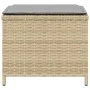 Gartenhocker mit 4 Stück Kissen aus PE-Rattan in Beige-Mix, 40x40x35cm. von , Hocker für den Außenbereich - Ref: Foro24-40074...
