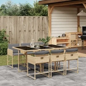7-piece garden dining set with beige synthetic rattan cushions by , Garden sets - Ref: Foro24-3278039, Price: 524,80 €, Disco...