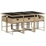Garten-Essgruppe, 7-teilig, mit beigen Polstern aus synthetischem Rattan. von , Gartensets - Ref: Foro24-3278039, Preis: 524,...