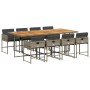 Garten-Essgruppe, 9-teilig, mit grauen Polstern aus synthetischem Rattan. von , Gartensets - Ref: Foro24-3278053, Preis: 563,...