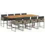 Set comedor jardín 9 pzas y cojines ratán sintético gris de , Conjuntos de jardín - Ref: Foro24-3278053, Precio: 697,84 €, De...
