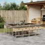 Garden dining set 9 pieces with beige synthetic rattan cushions by , Garden sets - Ref: Foro24-3278051, Price: 698,46 €, Disc...