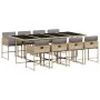 Garden dining set 9 pieces with beige synthetic rattan cushions by , Garden sets - Ref: Foro24-3278051, Price: 698,46 €, Disc...