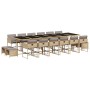 Garten-Essgruppe 17-teilig mit Kissen aus synthetischem Rattan in Beige. von , Gartensets - Ref: Foro24-3278135, Preis: 904,8...