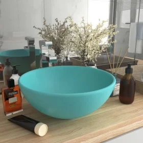 Matte light green round luxury ceramic washbasin 32.5x14 cm by vidaXL, Sinks - Ref: Foro24-146969, Price: 50,53 €, Discount: %