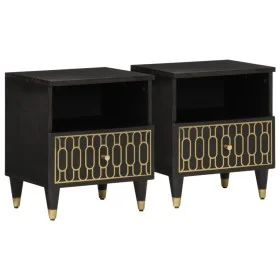 Bedside tables 2 units solid mango wood 40x33x46 cm by , Nightstands - Ref: Foro24-358327, Price: 79,62 €, Discount: %