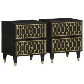 Bedside tables 2 units solid mango wood 40x33x46 cm by , Nightstands - Ref: Foro24-358319, Price: 122,73 €, Discount: %