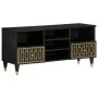 Mueble de TV madera maciza de mango 100x33x46 cm de , Almacenamiento para CD y DVD - Ref: Foro24-358338, Precio: 71,09 €, Des...