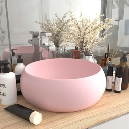 Luxury round matte pink ceramic sink 40x15 cm by vidaXL, Sinks - Ref: Foro24-146999, Price: 84,22 €, Discount: %