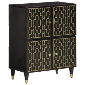 Solid mango wood auxiliary cabinet 60x33x75 cm by , CD and DVD storage - Ref: Foro24-358346, Price: 112,61 €, Discount: %