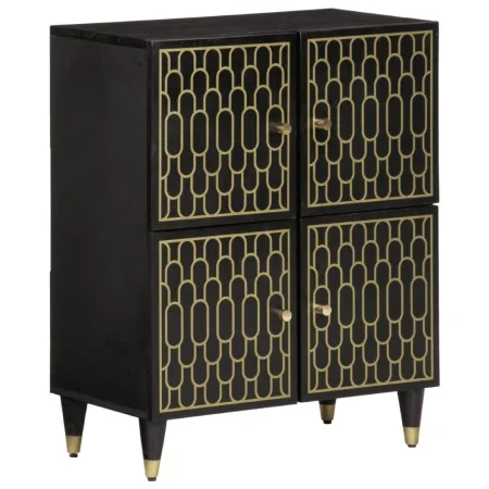 Solid mango wood auxiliary cabinet 60x33x75 cm by , CD and DVD storage - Ref: Foro24-358346, Price: 112,61 €, Discount: %