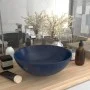 Lavabo de cuarto de baño redondo de cerámica azul oscuro de vidaXL, Lavabos - Ref: Foro24-146979, Precio: 51,12 €, Descuento: %