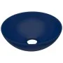 Lavabo de cuarto de baño redondo de cerámica azul oscuro de vidaXL, Lavabos - Ref: Foro24-146979, Precio: 51,12 €, Descuento: %