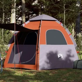 4-person quick opening gray and orange cabin tent shop by , tents - Ref: Foro24-4005334, Price: 107,87 €, Discount: %