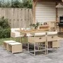 Garden dining set 9 pieces with beige synthetic rattan cushions by , Garden sets - Ref: Foro24-3278091, Price: 476,87 €, Disc...