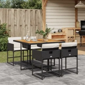 5-piece garden furniture set with black synthetic rattan cushions by , Garden sets - Ref: Foro24-3278030, Price: 354,86 €, Di...