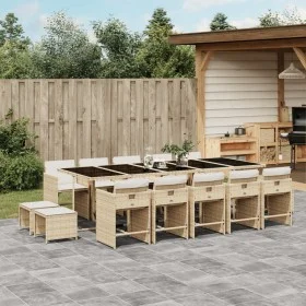 Garden dining set with 15-piece synthetic rattan beige cushions by , Garden sets - Ref: Foro24-3277941, Price: 954,79 €, Disc...