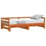 Sofá cama nido madera maciza de pino marrón cera 90x190 cm de , Camas y somieres - Ref: Foro24-847160, Precio: 136,21 €, Desc...
