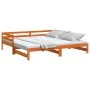 Sofá cama nido madera maciza de pino marrón cera 90x190 cm de , Camas y somieres - Ref: Foro24-847160, Precio: 136,21 €, Desc...