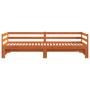 Solid pine wood brown wax trundle sofa bed 90x190 cm by , Beds and slatted bases - Ref: Foro24-847160, Price: 138,44 €, Disco...
