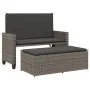 Garden bench with gray synthetic rattan cushions and footrest by , garden benches - Ref: Foro24-368409, Price: 258,30 €, Disc...