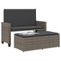 Garden bench with gray synthetic rattan cushions and footrest by , garden benches - Ref: Foro24-368409, Price: 243,90 €, Disc...