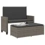 Garden bench with gray synthetic rattan cushions and footrest by , garden benches - Ref: Foro24-368409, Price: 258,30 €, Disc...