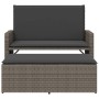 Garden bench with gray synthetic rattan cushions and footrest by , garden benches - Ref: Foro24-368409, Price: 243,90 €, Disc...