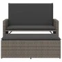 Garden bench with gray synthetic rattan cushions and footrest by , garden benches - Ref: Foro24-368409, Price: 258,30 €, Disc...