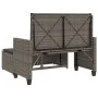 Banco de jardín con cojines y reposapiés ratán sintético gris de , Bancos de jardín - Ref: Foro24-368409, Precio: 258,30 €, D...