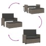 Garden bench with gray synthetic rattan cushions and footrest by , garden benches - Ref: Foro24-368409, Price: 243,90 €, Disc...