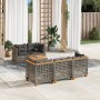Gartenmöbel-Set 6-teilig mit grauen Polstern aus synthetischem Rattan von , Gartensets - Ref: Foro24-3261735, Preis: 520,07 €...