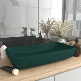 Luxury rectangular dark green matte ceramic sink 71x38cm by vidaXL, Sinks - Ref: Foro24-146959, Price: 122,68 €, Discount: %