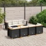 Garden sofa set with 8 pieces of black synthetic rattan and cushions. by , Garden sets - Ref: Foro24-3261749, Price: 594,49 €...