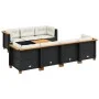 Garden sofa set with 8 pieces of black synthetic rattan and cushions. by , Garden sets - Ref: Foro24-3261749, Price: 594,49 €...