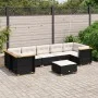 Garden sofa set with 8 pieces of black synthetic rattan and cushions. by , Garden sets - Ref: Foro24-3261761, Price: 588,29 €...
