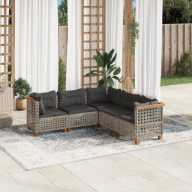 Juego de sofás jardín con cojines 5 pzas ratán sintético gris de , Conjuntos de jardín - Ref: Foro24-3261825, Precio: 431,67 ...
