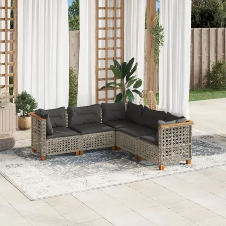 Garden sofa set with 5-piece synthetic rattan gray cushions by , Garden sets - Ref: Foro24-3261825, Price: 441,05 €, Discount: %