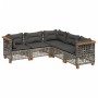 Gartensofagarnitur mit 5-teiligen Kissen aus grauem synthetischem Rattan. von , Gartensets - Ref: Foro24-3261825, Preis: 432,...